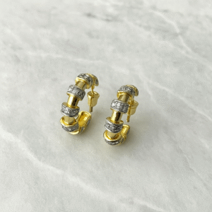 MRS Taş Detaylı İkili Halka Küpe