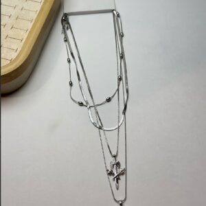 Silver taşlı kılıç uçlu 4lü kolye kombin