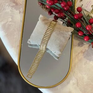 Hasır örme gold çelik bileklik