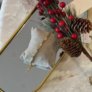 Renkli taşlı gold çelik bileklik